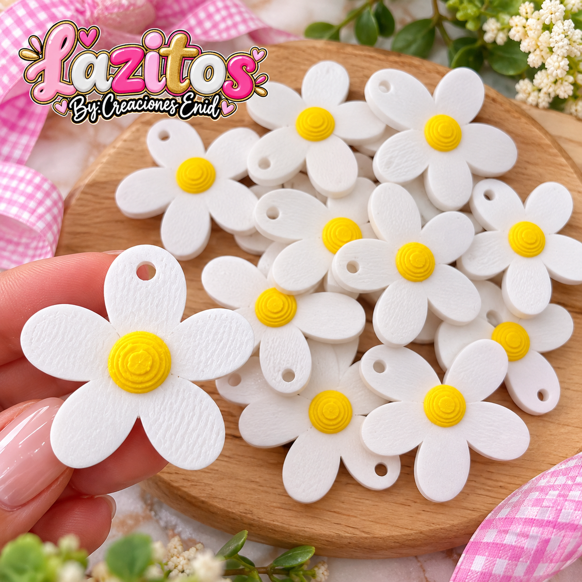 3d Daisy pendant